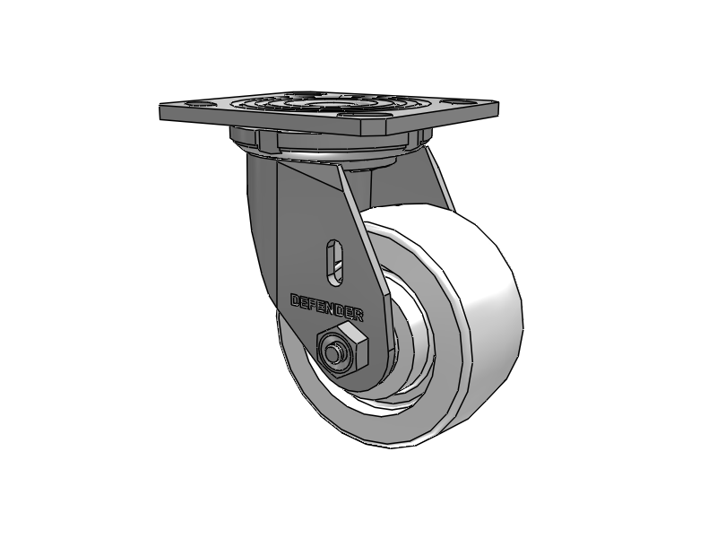 4" Stainless Steel Caster with White Nylon Wheel - D4.04109.531 WN SS - Colson