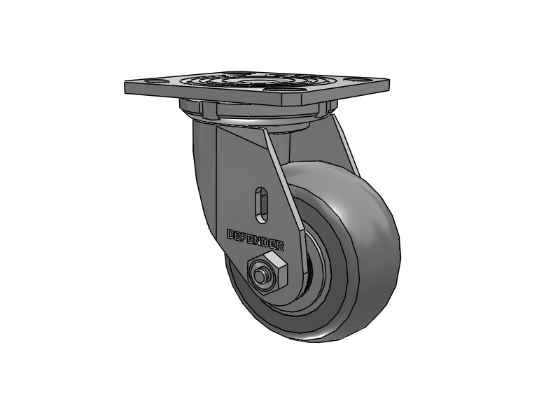 4" Stainless Steel Caster with Performa Rubber (Round) Wheel - D4.04109.559 SS WB29 - Colson