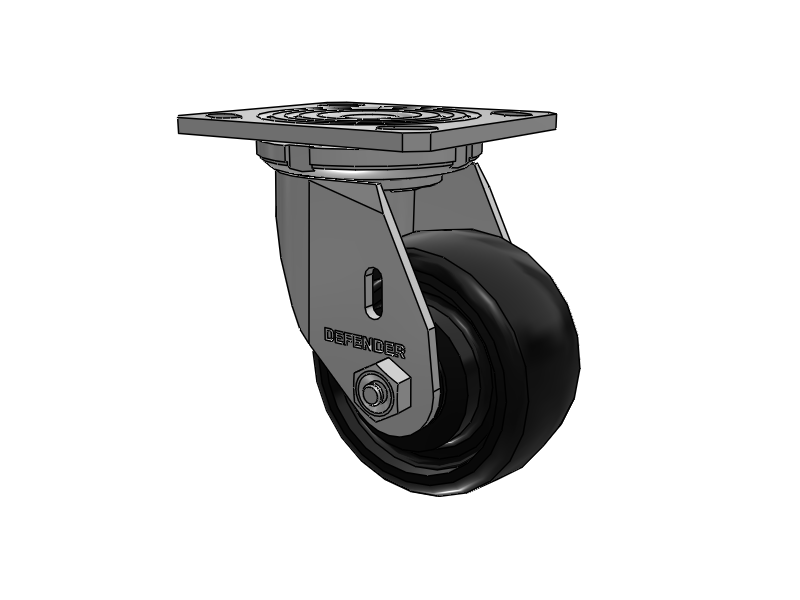 4"X2" Stainless Steel Top Plate Swivel Caster with Endura Solid Elastomer Wheel - D4.04109.839 EN SS WB29 - Colson