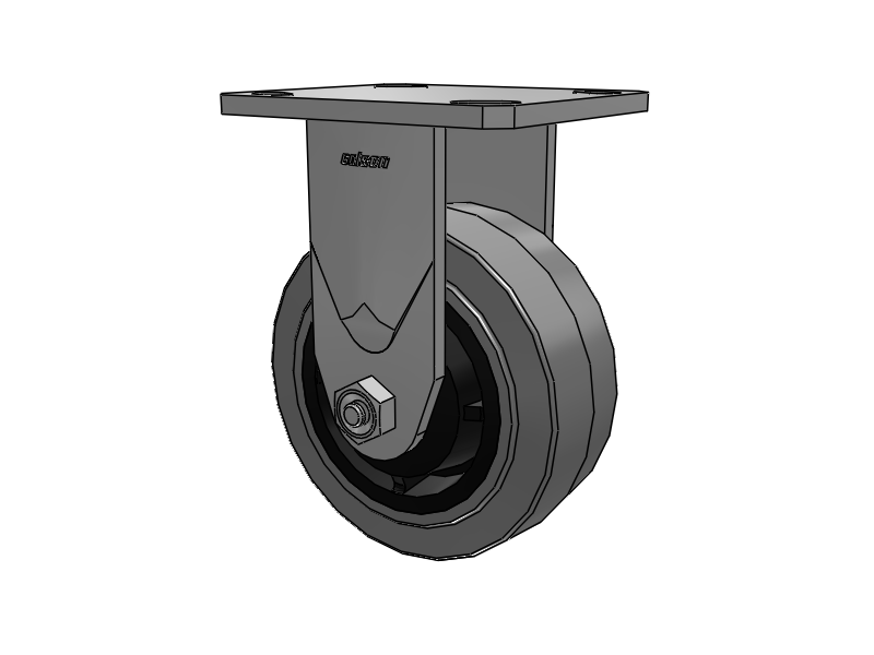 5"X2" Stainless Steel Top Plate Rigid Caster with Rubber (Flat/Conductive) Wheel - D4.05108.455 COND SS - Colson