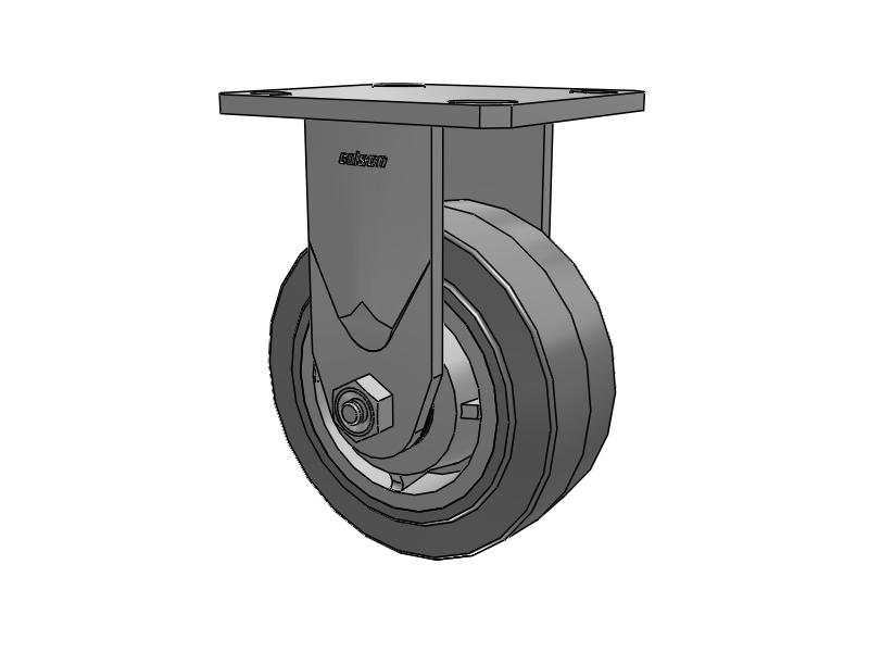 5"X2" Stainless Steel Top Plate Rigid Caster with Performa Rubber (Flat/Grey) Wheel - D4.05108.459 SS WB29 - Colson