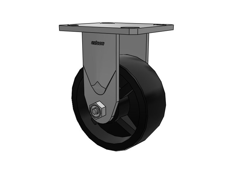 5"x2"  Stainless Steel Top Plate Rigid Caster with Polyolefin Wheel - D4.05108.831 SS - Colson