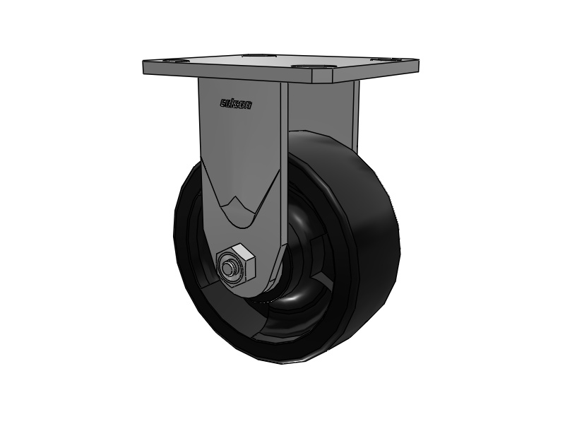 5"X2" Stainless Steel Top Plate Rigid Caster with Hi-Temp Glass Filled Nylon Wheel - D4.05108.835 HTBLK SS - Colson