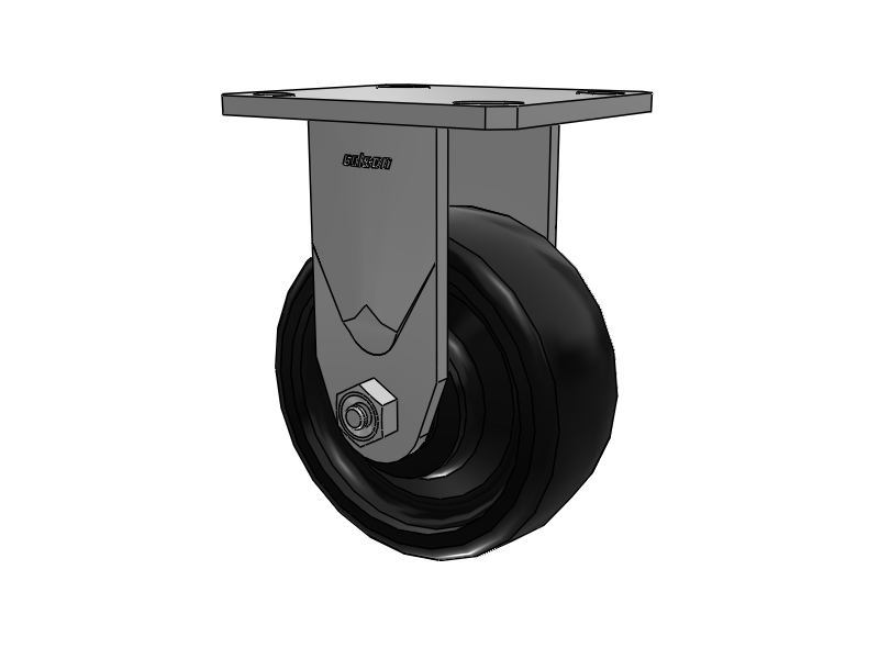 5"X2" Stainless Steel Top Plate Rigid Caster with Endura Soild Elastomer Wheel - D4.05108.839 EN SS WB29 - Colson