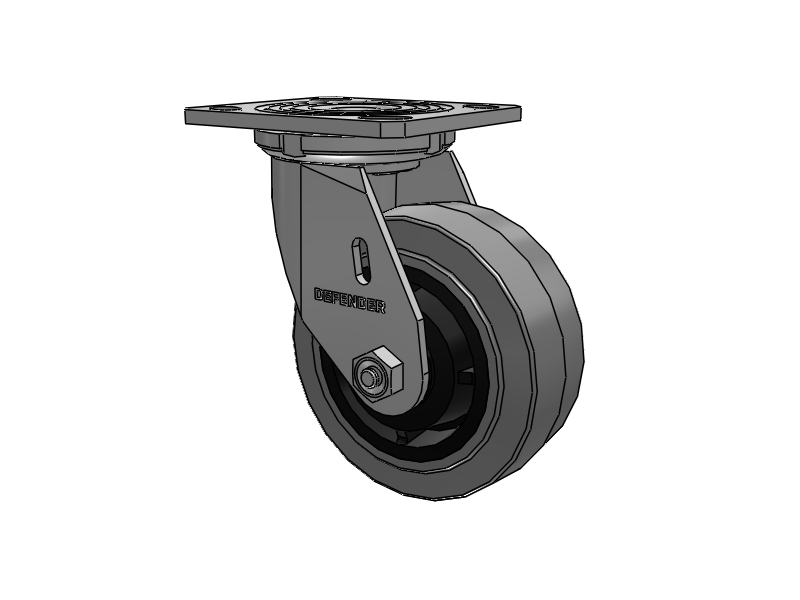 5"X2" Stainless Steel Top Plate Swivel Caster with Performa Rubber (Flat/Conductive) Wheel - D4.05109.459 COND SS WB29 - Colson