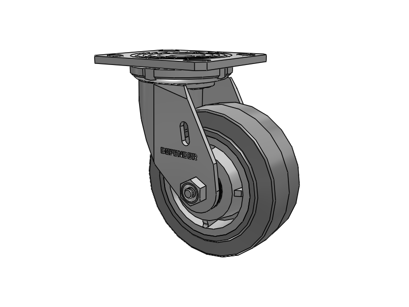 5"X2" Stainless Steel Top Plate Swivel Caster with Rubber (Flat/Grey) Wheel - D4.05109.459 SS WB29 - Colson