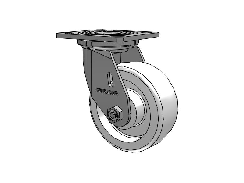 5"X2" Stainless Steel Top Plate Swivel Caster with White Nylon Wheel - D4.05109.535 WN SS - Colson