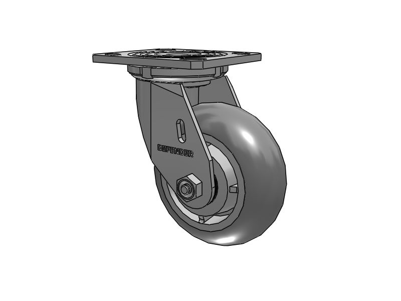 5"X2" Stainless Steel Top Plate Swivel Caster with Rubber (Round) Wheel - D4.05109.559 SS WB29 - Colson