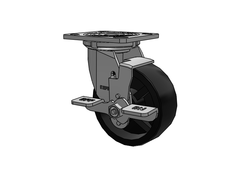 5"X2" Stainless Steel Top Plate Swivel Caster with Polyolefin Wheel and Top Lock Brake - Colson
