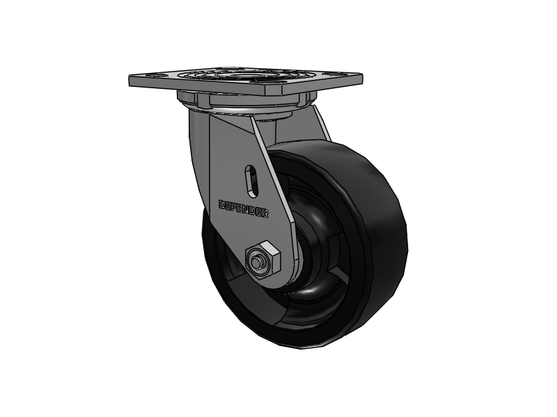 5"X2" Stainless Steel Top Plate Swivel Caster with Hi-Temp Glass Filled Nylon Wheel - D4.05109.835 HTBLK SS - Colson
