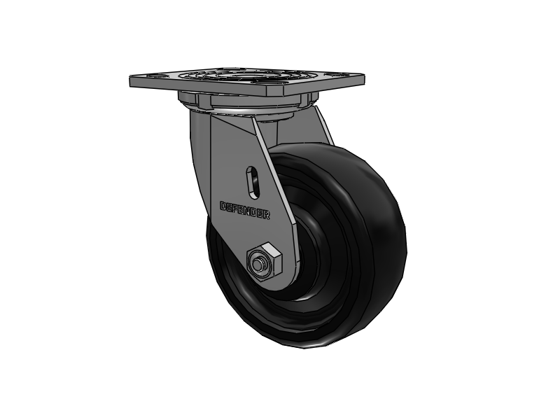 5"X2" Stainless Steel Top Plate Swivel Caster with Endura Solid Elastomer Wheel - D4.05109.839 EN SS WB29 - Colson