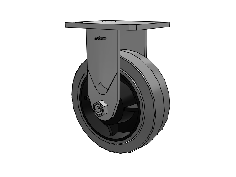 6"X2" Stainless Steel Top Plate Rigid Caster with Rubber (Flat/Conductive) Wheel - D4.06108.455 COND SS - Colson