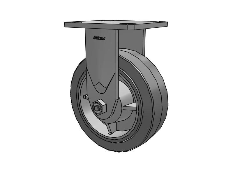 6"X2" Stainless Steel Top Plate Rigid Caster with Rubber (Flat/Grey) Wheel - D4.06108.455 SS - Colson
