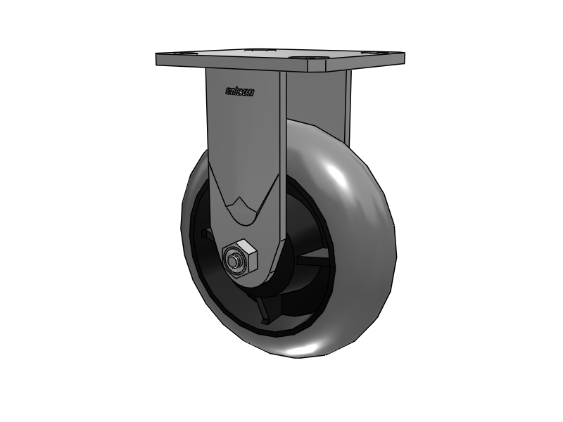 6"X2" Stainless Steel Top Plate Rigid Caster with Rubber (Round) Wheel - D4.06108.555 COND SS - Colson