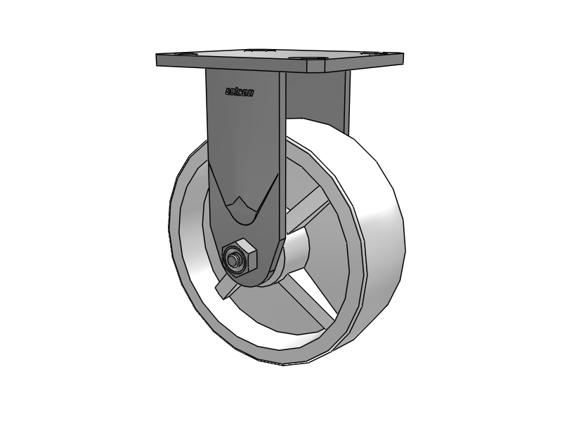 6"X2" Stainless Steel Top Plate Rigid Caster with Retort Hi -Temp Wheel - D4.06108.831 RW SS - Colson
