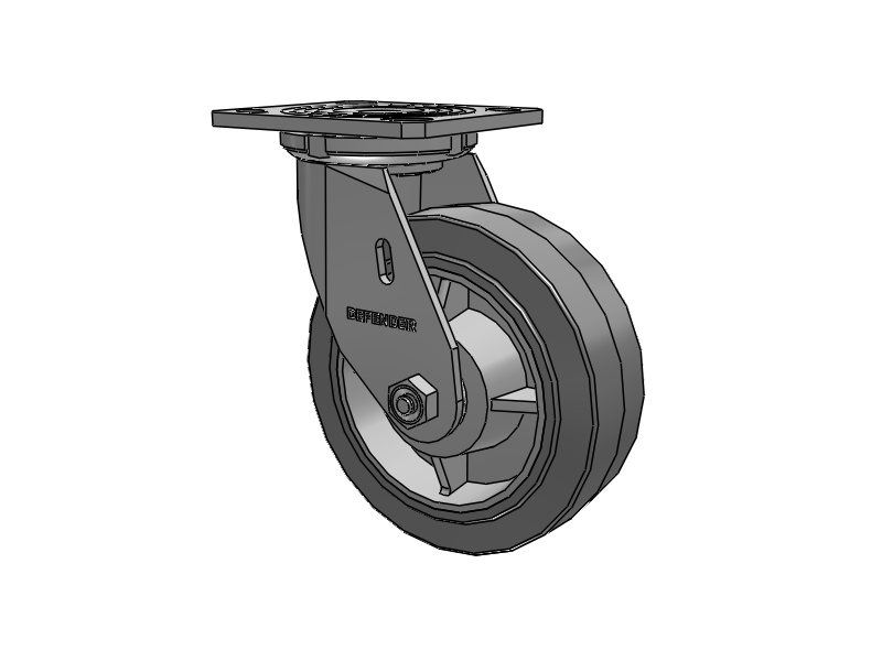 6"X2" Stainless Steel Top Plate Swivel Caster with Rubber (Flat/Grey) Wheel - D4.06109.451 SS - Colson