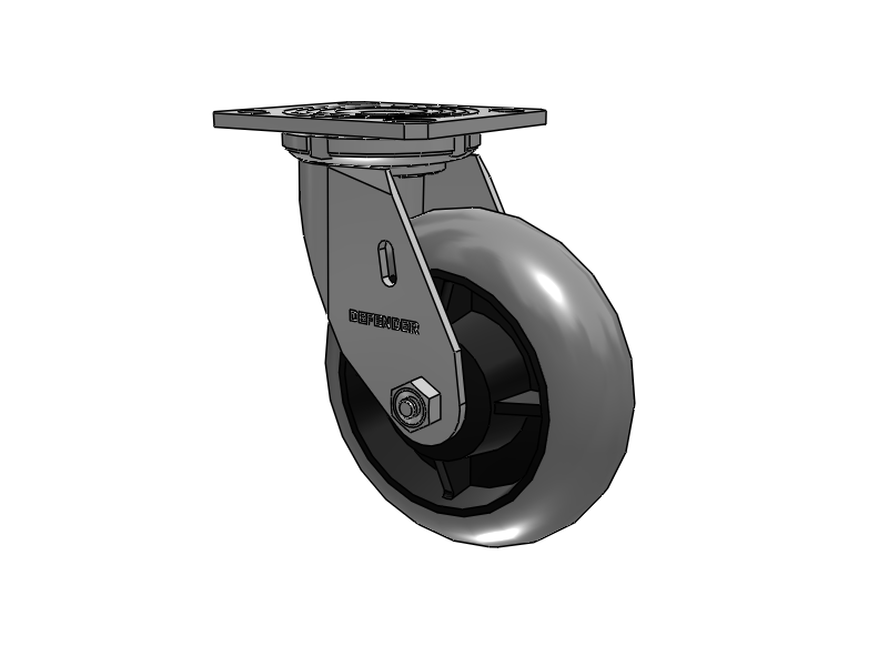 6"X2" Stainless Steel Top Plate Swivel Caster with Performa Rubber (Round/Conductive) Wheel - D4.06109.555 COND SS - Colson