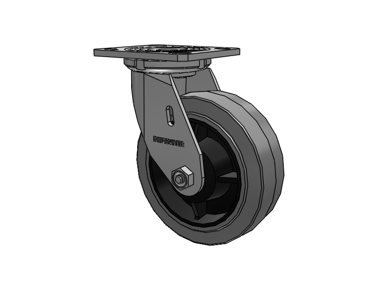 6"X2" Stainless Steel Top Plate Swivel Caster with Rubber (Round) Wheel - D4.06109.555 SS - Colson