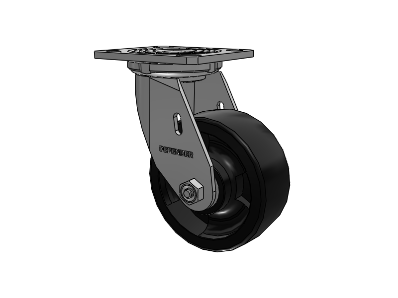 6"X2" Stainless Steel Top Plate Swivel Caster with Hi-Temp Glass Filled Nylon Wheel - D4.06109.835 HTBLK SS - Colson