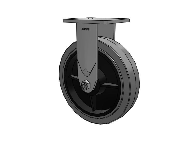 8"X2" Stainless Steel Top Plate Rigid Caster with Performa Rubber (Flat/Conductive) Wheel - D4.08108.455 COND SS - Colson