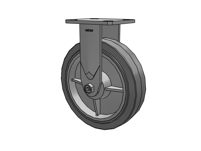 8"X2" Stainless Steel Top Plate Rigid Caster with Rubber (Flat/Conductive) Wheel - D4.08108.455 SS - Colson