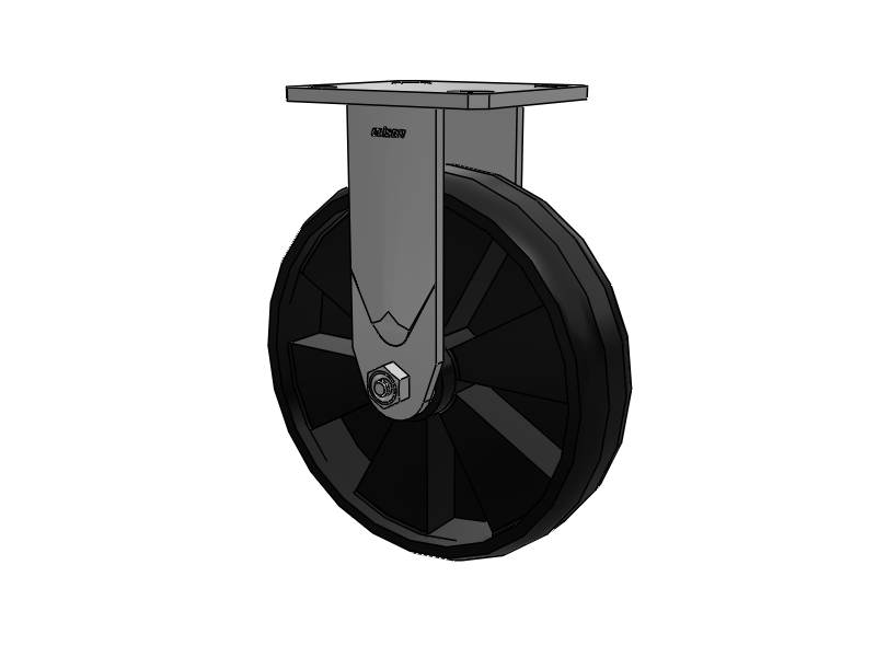 8" x 2"  Stainless Steel Top Plate Rigid Caster with Glass Filled Nylon Wheel - D4.08108.531 SS - Colson