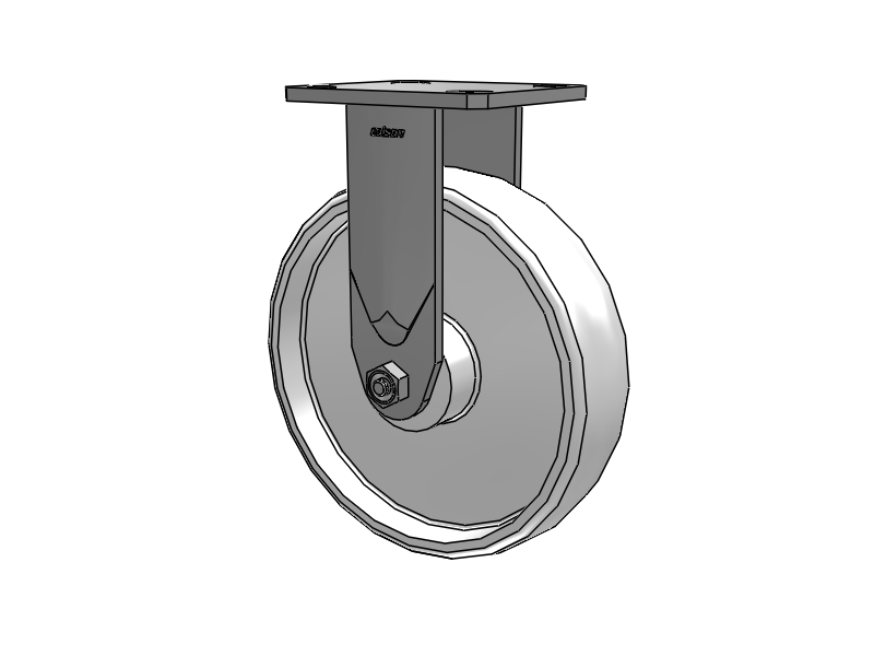 8"X2" Stainless Steel Top Plate Rigid Caster with White Nylon Wheel - D4.08108.535 WN SS - Colson