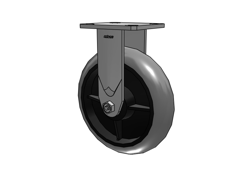 8"X2" Stainless Steel Top Plate Rigid Caster with Performa Rubber (Round/Conductive) Wheel - D4.08108.555 COND SS - Colson