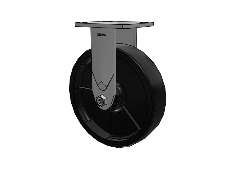 8"X2" Stainless Steel Top Plate Rigid Caster with Hi-Temp Glass Filled Nylon Wheel - D4.08108.831 HTBLK SS - Colson