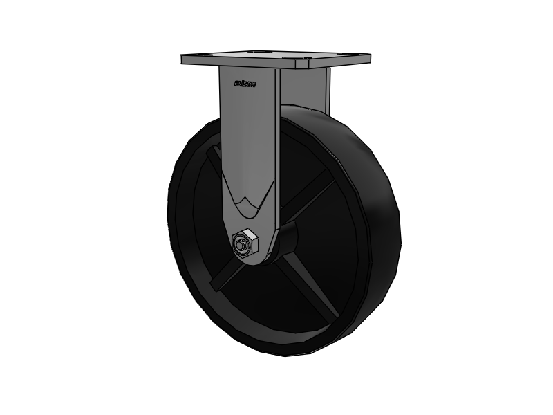 8"X2" Stainless Steel Top Plate Rigid Caster with Polyolefin Wheel - D4.08108.835 SS - Colson