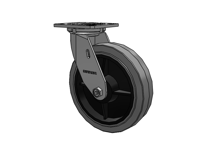 8"X2" Stainless Steel Top Plate Swivel Caster with Performa Rubber (Flat/Conductive) Wheel - D4.08109.455 COND SS - Colson