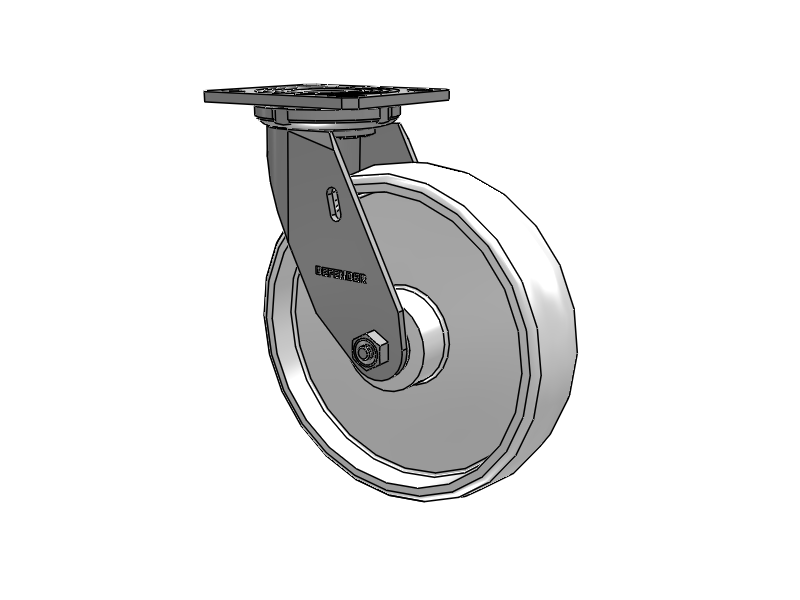 8" x 2" Stainless Steel Top Plate Swivel Caster with White Nylon Wheel - D4.08109.531 WN SS - Colson