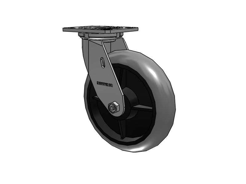 8"x 2" Stainless Steel Top Plate Swivel Caster with Performa Rubber (Round/Conductive) Wheel - D4.08109.555 COND SS - Colson
