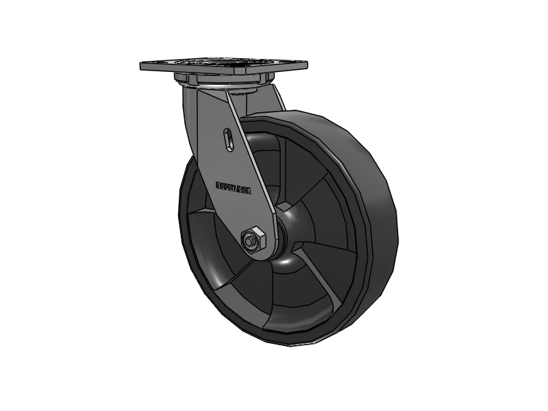 8"X2" Stainless Steel Top Plate Swivel Caster with HD Glass Filled Nylon Wheel - D4.08109.835 DT SS - Colson