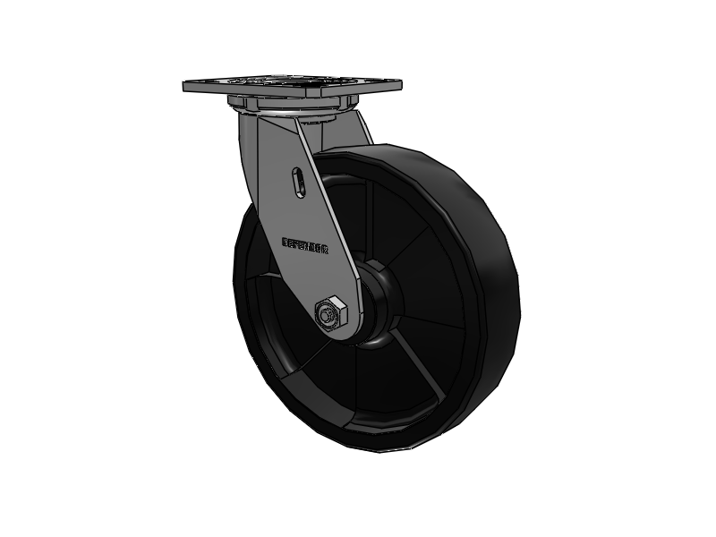 8"X2" Stainless Steel Top Plate Swivel Caster with Hi-Temp Glass Filled Nylon Wheel - D4.08109.839 HTBLK SS WB29 - Colson