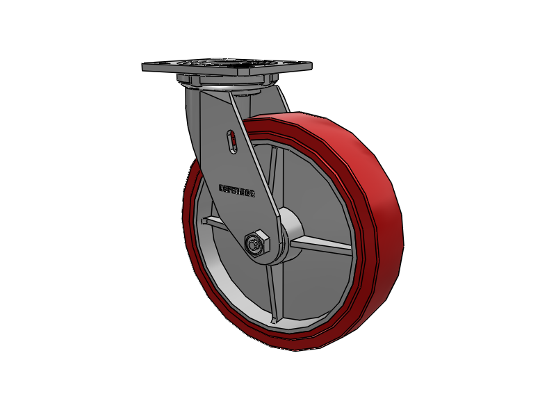 8"X2" Stainless Steel Top Plate Swivel Caster with Polyurethane Wheel - D4.08109.921 SS - Colson