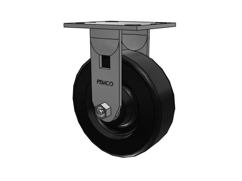 E-line Rigid 6"x2" Phenolic USA-Made Wheel 4"x4.5" Plate Caster; Part# ER6X2PHND - Pemco