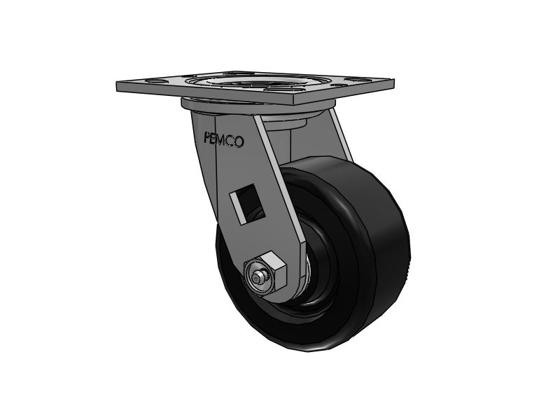 E-line Swivel 4"x2" Phenolic USA-Made Wheel 4"x4.5" Plate Caster; Part# ES4X2PHND - Pemco