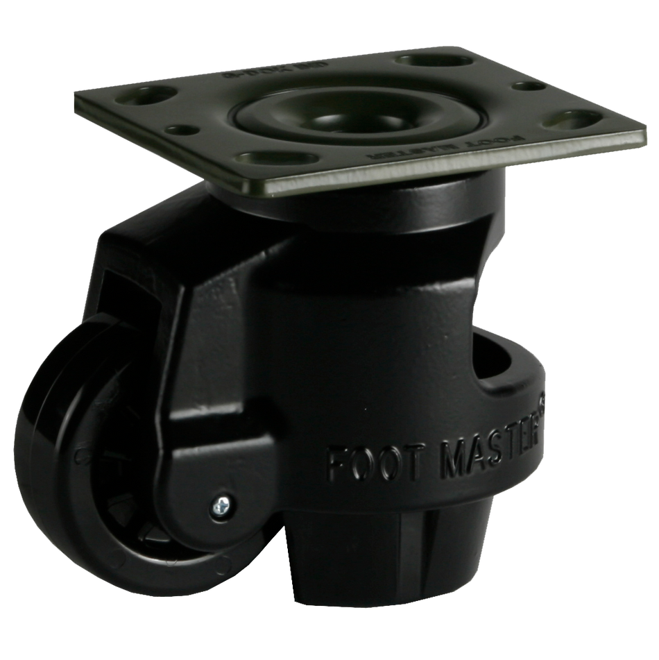 Footmaster GD Series Leveling Caster 102 x 115mm Wheel - GD-120F-BLK-PUS - Foot Master