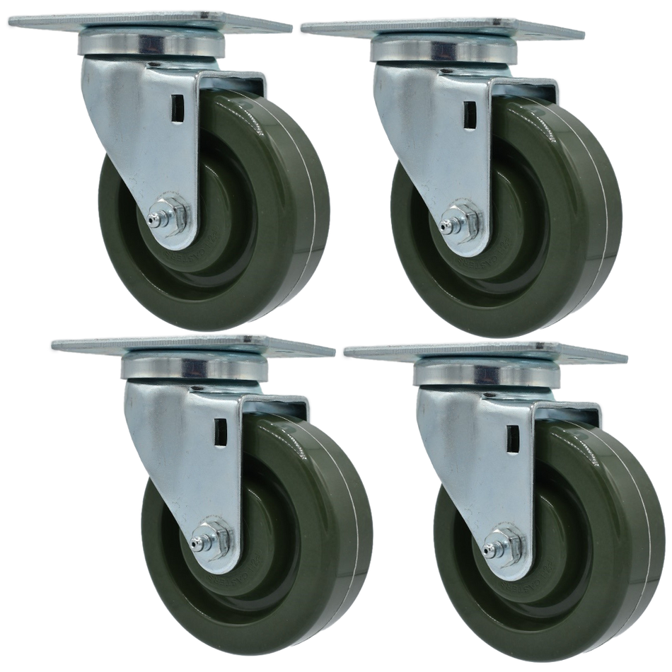 4" High Temp Caster Kit - 4 Swivel Casters - 32H1B40-02