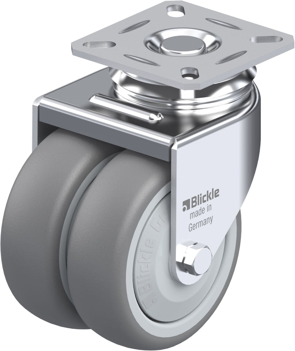 75mm x 25mm Blickle Rubber Caster without lock - LDA-TPA 75KF - Blickle