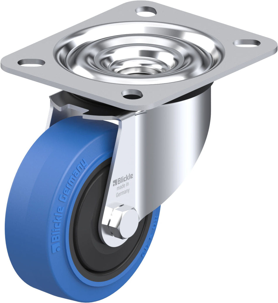 80mm x 32mm Blickle Rubber Caster without lock - LE-POEV 80KF-SB - Blickle