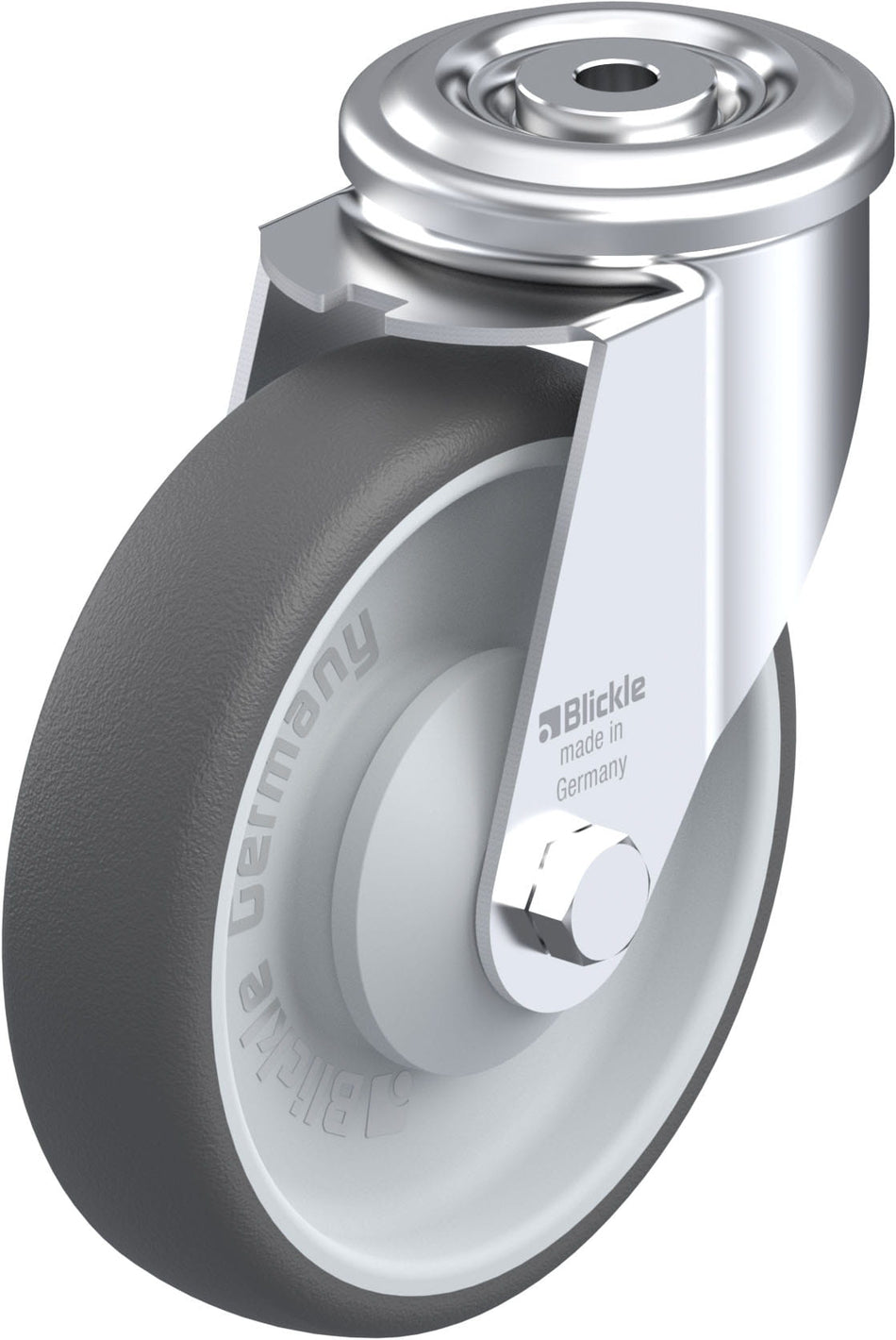 160mm x 40mm Blickle Polyurethane Caster without lock - LER-PATH 160KA - Blickle