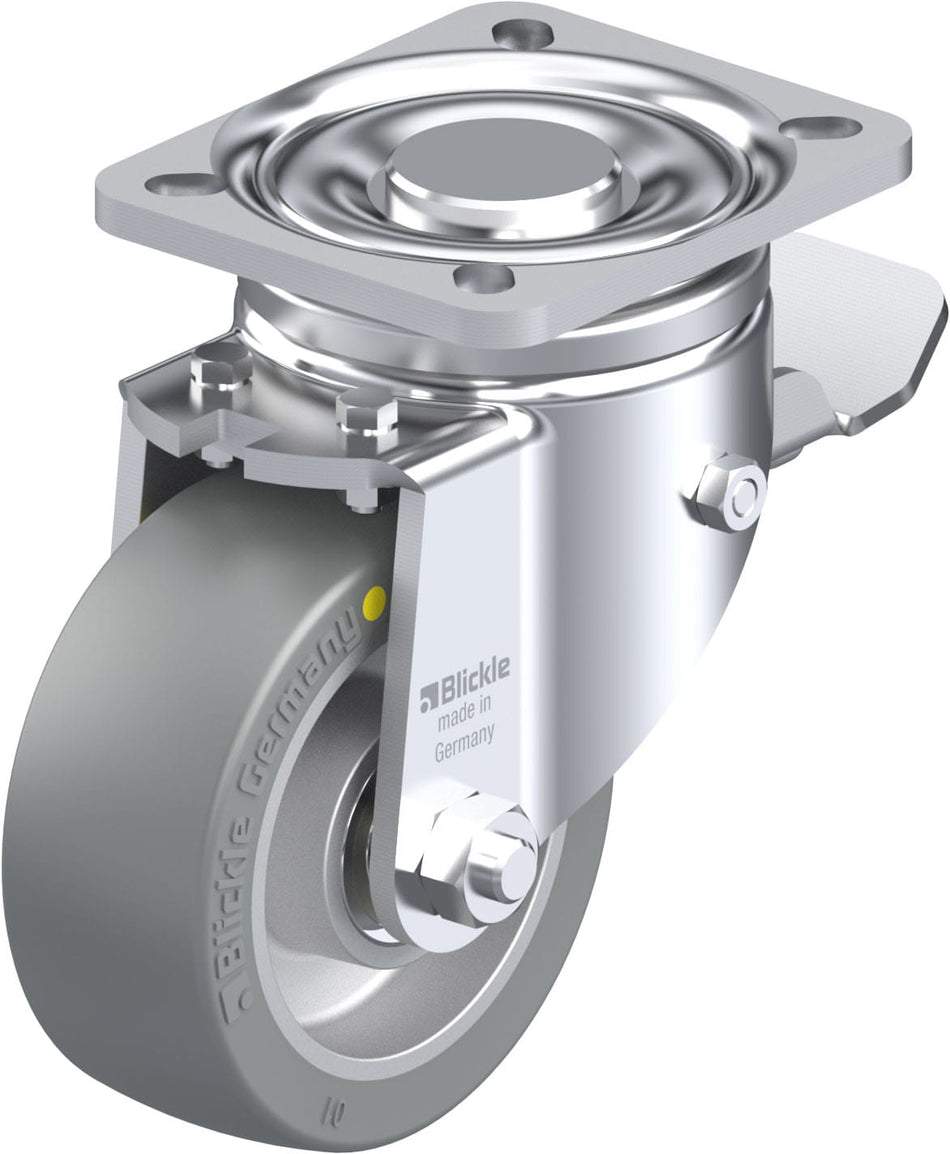 100mm x 40mm Blickle Polyurethane Caster stop-top - LH-ALTH 101K-1-ST-AS - Blickle