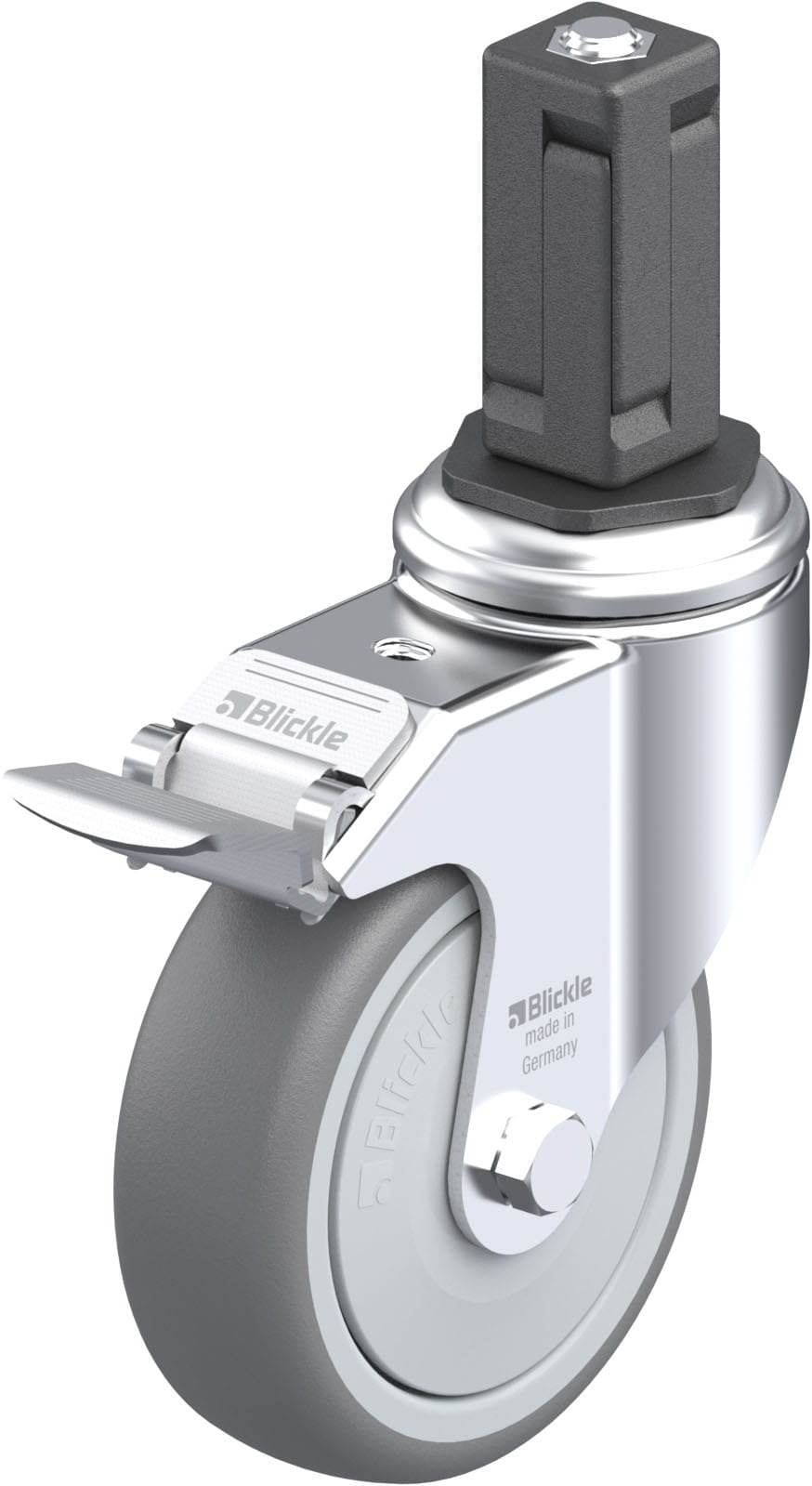 100mm x 32mm Blickle Rubber Caster stop-fix - LKRA-TPA 101KF-11-FI-EV14 - Blickle