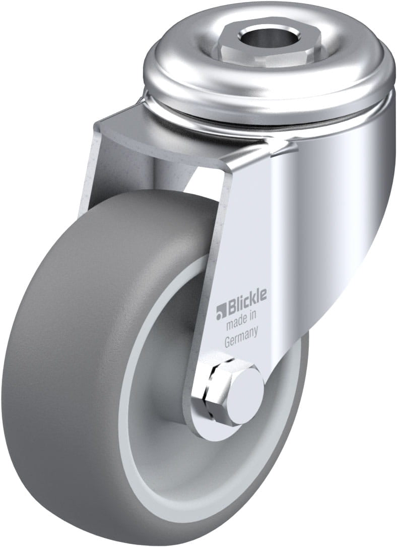 80mm x 32mm Blickle Rubber Caster without lock - LKRA-TPA 80G - Blickle