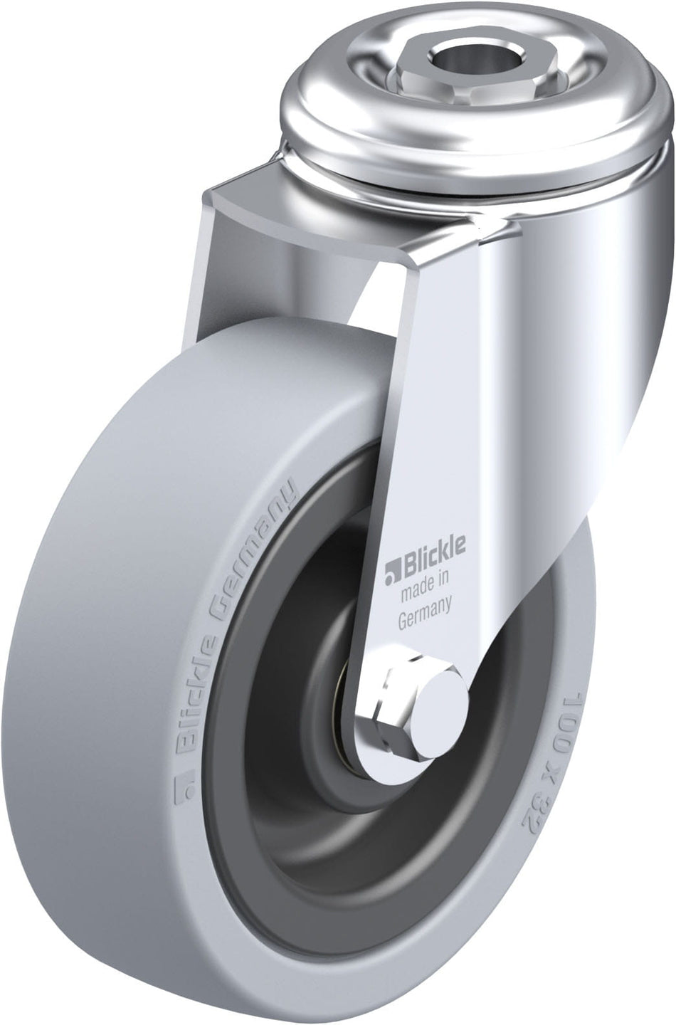 100mm x 32mm Blickle Rubber Caster without lock - LKRA-VPA 101K - Blickle