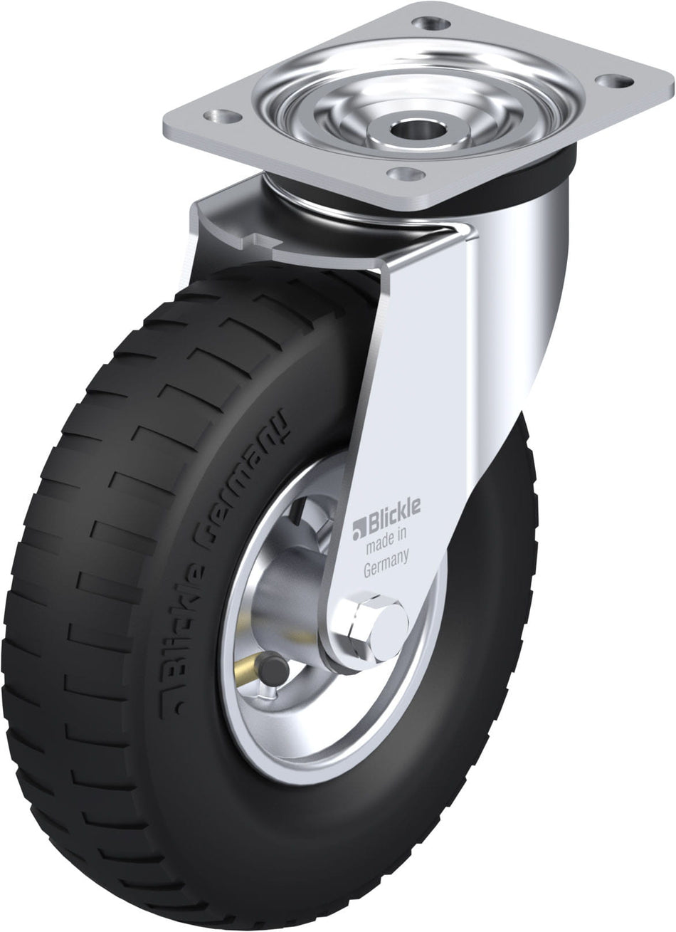 220mm x 65mm Blickle Rubber Caster without lock - L-P 222R - Blickle