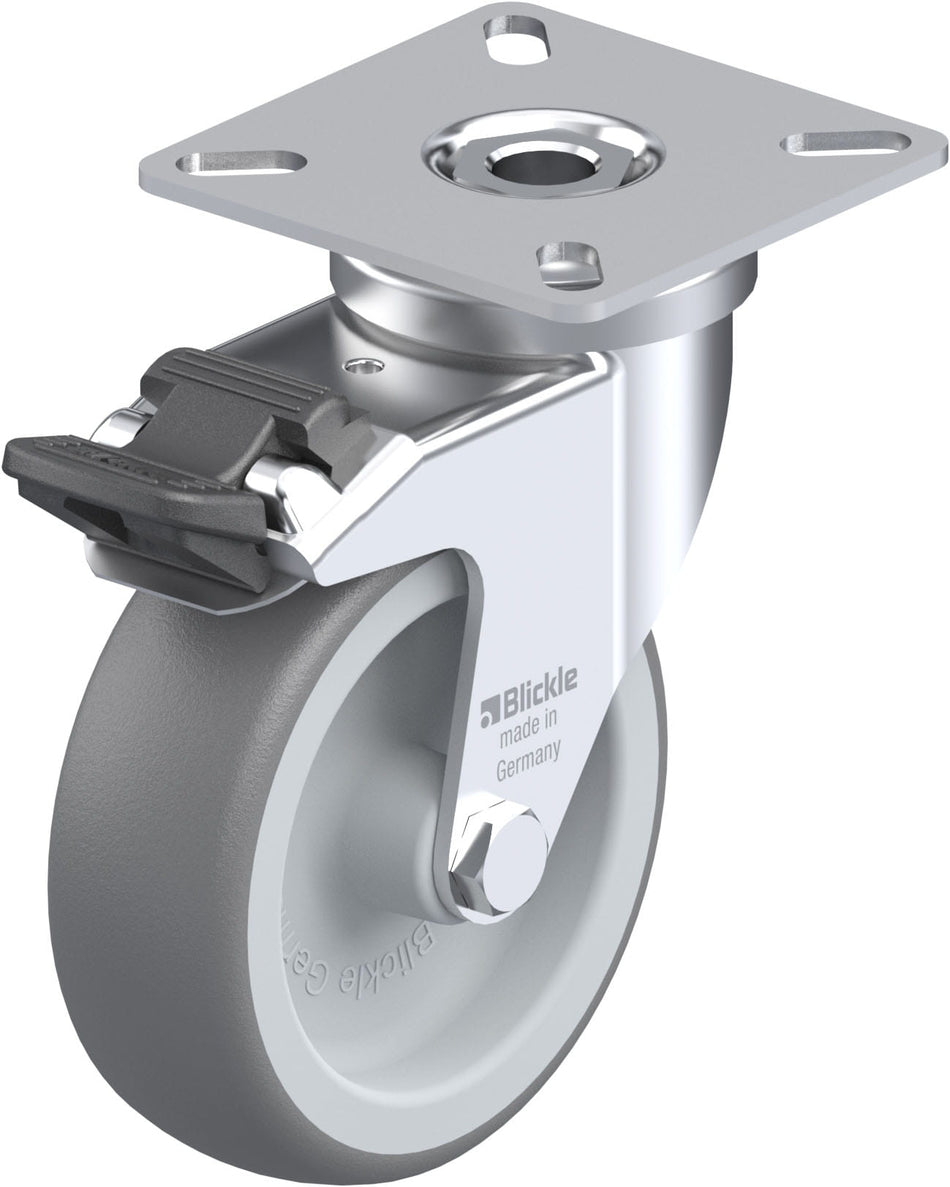 75mm x 25mm Blickle Rubber Caster stop-fix - LPA-TPA 75G-FI - Blickle