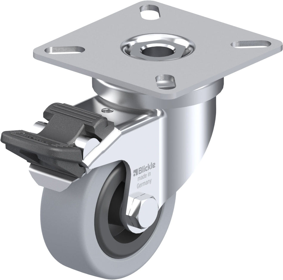 50mm x 18mm Blickle Rubber Caster stop-fix - LPA-VPA 50G-FI - Blickle